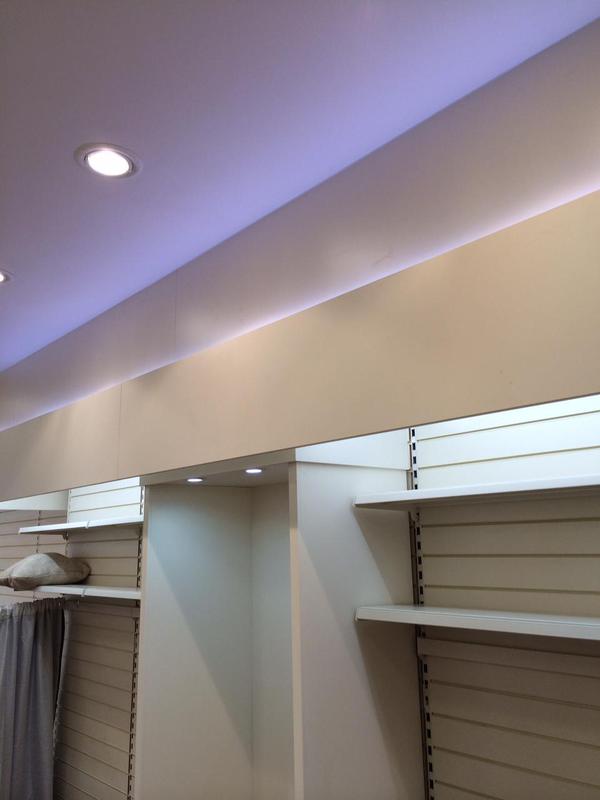 Retail LED strip and spotlights